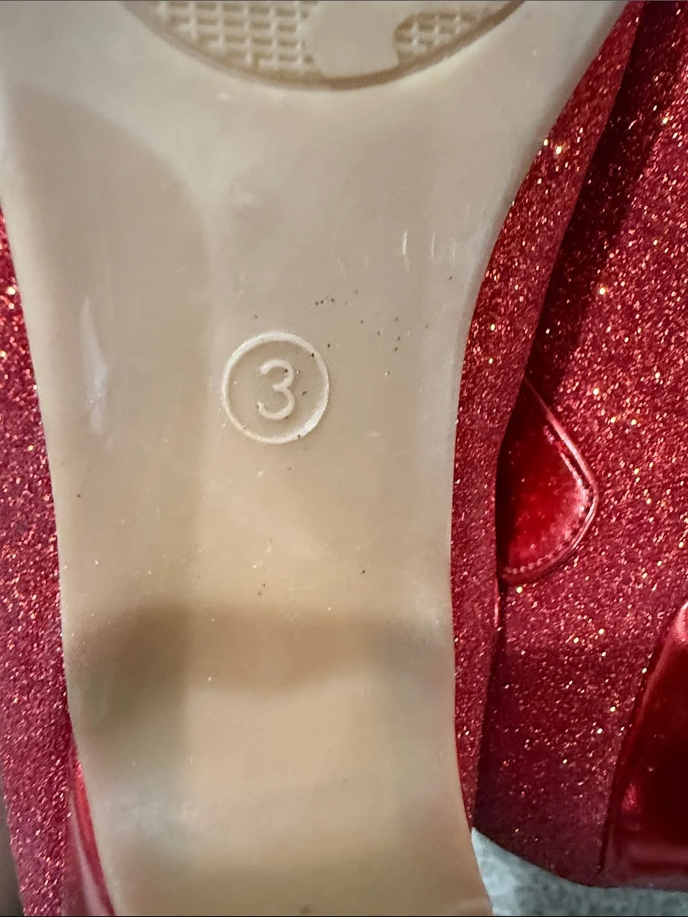 Red Glitter Mary Jane Flats with Bow Size 3 girls